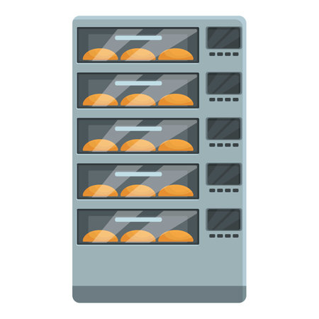 Bread factory oven icon cartoon vector. Bakery production. Seed plant productのイラスト素材