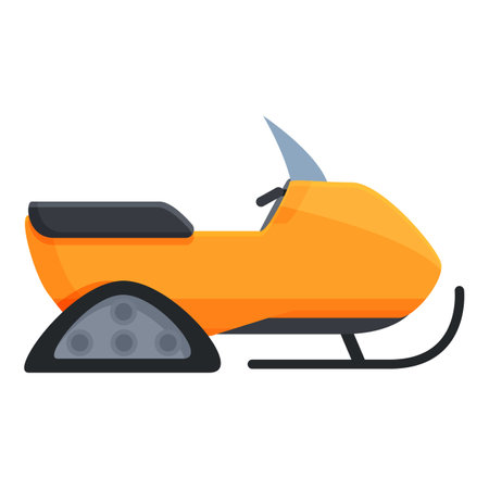 Snow bike icon cartoon vector. Artic exploration. Creature researcher manのイラスト素材