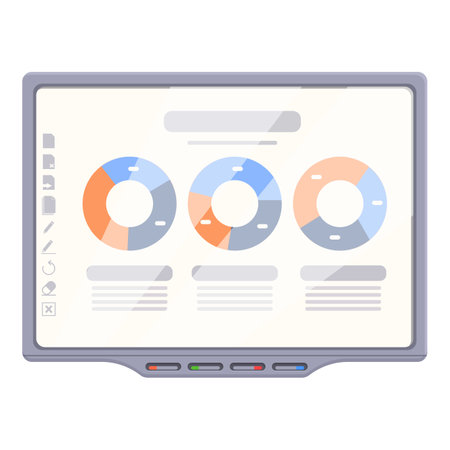 Display interactive board icon cartoon vector. Education diverse. Media visual operatorのイラスト素材