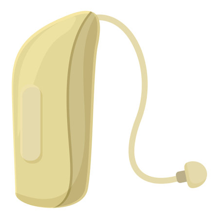 Hearing aid icon cartoon vector. Medical loss sound. Noisy level outsideのイラスト素材