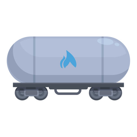 Gas wagon tank icon cartoon vector. Production pipeline station. Fuel tanker stoveのイラスト素材