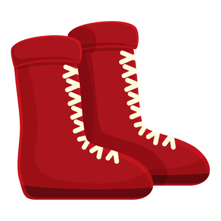 Boxing red boots icon cartoon vector. Sport game training. Field club platformのイラスト素材
