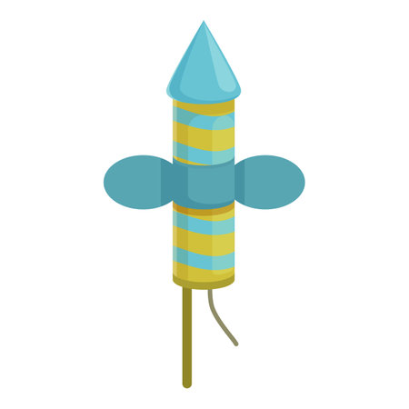 Petard flying object icon cartoon vector. Sparkle object. Celebrate event nightのイラスト素材