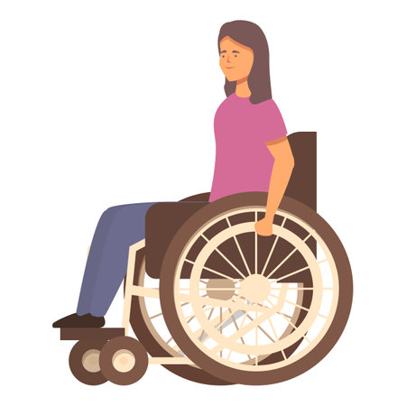 Physiotherapy on wheelchair icon cartoon vector. Session training. Rehab medicineのイラスト素材