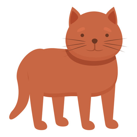 Red hair cat icon cartoon vector. Cute home animal. Owner pet natureのイラスト素材
