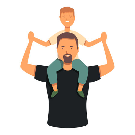 Father day learning icon cartoon vector. Smile cute talking. Relax funのイラスト素材