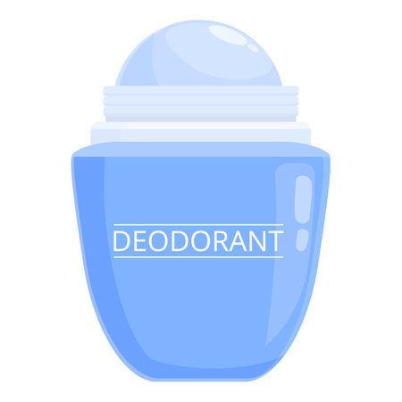 Blue color deodorant icon cartoon vector. Spa beauty face. Perfume cosmeticのイラスト素材
