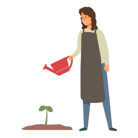 Watering plant pot icon cartoon vector. Help face. Help house potのイラスト素材