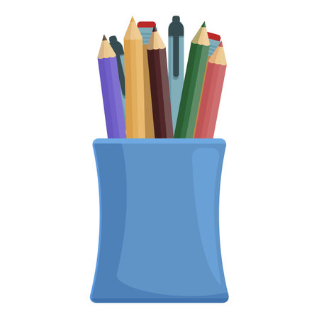 Paint draw pencil stand icon cartoon vector. Holder art. Design creativeのイラスト素材