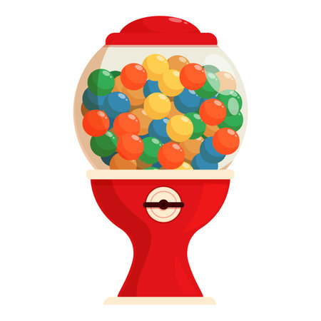 Round bubblegum machine icon cartoon vector. Colorful equipment. Game treatのイラスト素材