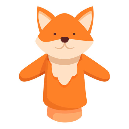 Cute fox handle doll icon cartoon vector. Puppet toy. Actor marionetteのイラスト素材