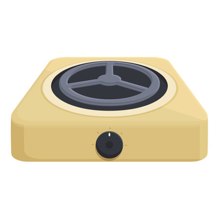 Small portable electric stove icon cartoon vector. Electronic appliance. Home deviceのイラスト素材