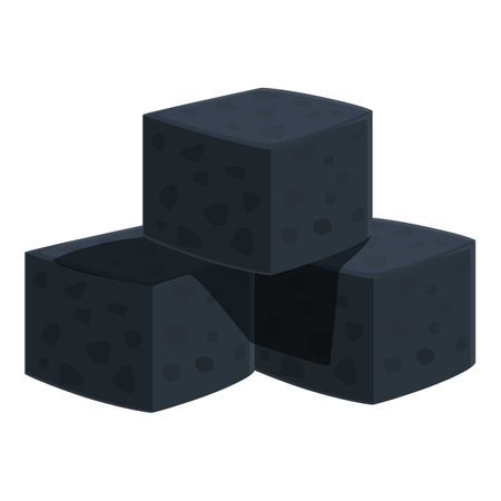 Coal cubes icon cartoon vector. Hookah burning element. Smoking accessoriesのイラスト素材