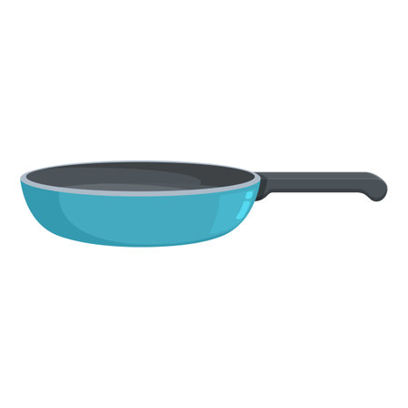 Aluminum frying pan icon cartoon vector. Home object. Cooking elementのイラスト素材