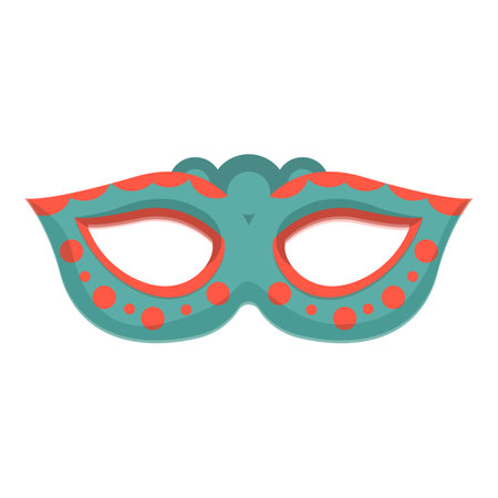 Red dotted carnival mask icon cartoon vector. Festive element. Decoration festivalのイラスト素材