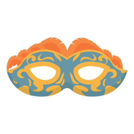 Colorful carnival mask icon cartoon vector. Festive fashion. Italian styleのイラスト素材