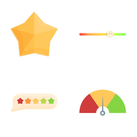 Customer satisfaction icons set cartoon vector. Various satisfaction indicator. Survey client, review ratingのイラスト素材