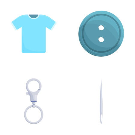 Atelier icons set cartoon vector. Various haberdashery item. Handicraft, hobbyのイラスト素材
