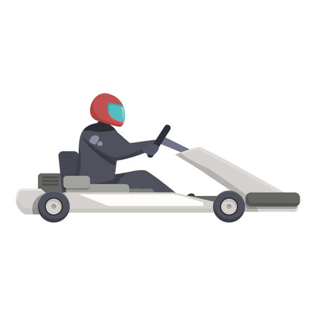 Vehicle speed racing icon cartoon vector. Karting sport. Winner circuitのイラスト素材