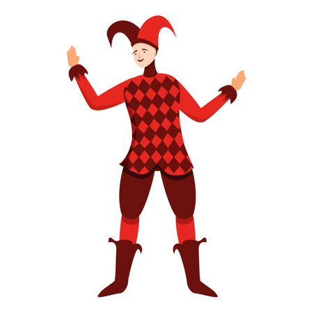 Success celebration joker icon cartoon vector. Party venice. Actor personのイラスト素材