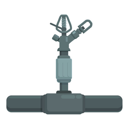 Control pipe sprinkler icon cartoon vector. Smart hose. Pipe gardeningのイラスト素材