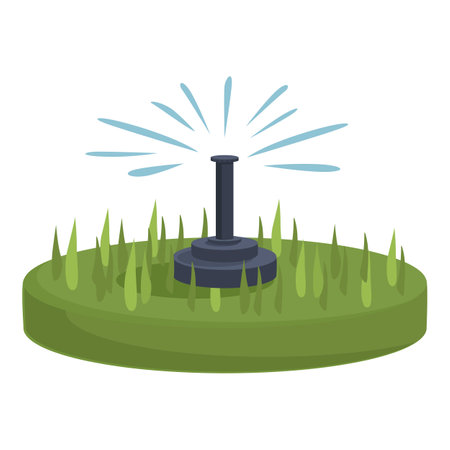 Watering grass icon cartoon vector. Farm gardening. Organic yard pipeのイラスト素材
