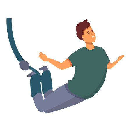Danger free fall icon cartoon vector. Bungee jumping. Fear recreationのイラスト素材