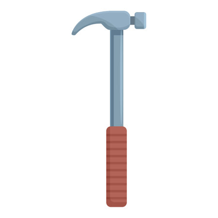 Handle metal hammer icon cartoon vector. Home instrument. Worker fix toolのイラスト素材