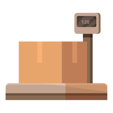 Wholesale store digital scales icon cartoon vector. Delivery storage. Pack interiorのイラスト素材