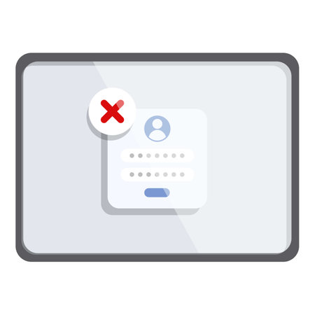 User tablet denied access icon cartoon vector. Information error. Modern userのイラスト素材
