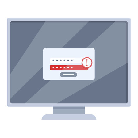 Wrong entry to computer icon cartoon vector. Safety message. System forgotのイラスト素材