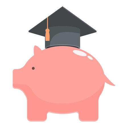 Cute illustration of a piggy bank wearing a graduation cap, symbolizing education savingsのイラスト素材