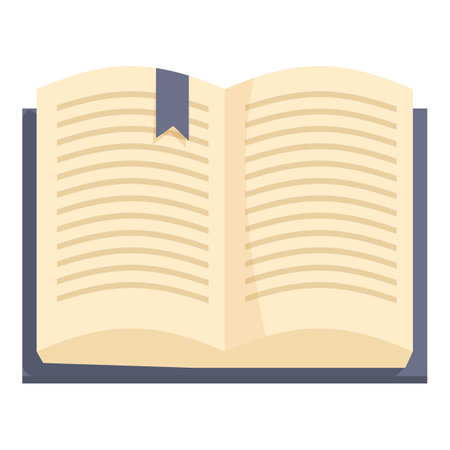 Vector illustration of an open book with bookmark on a white backgroundのイラスト素材