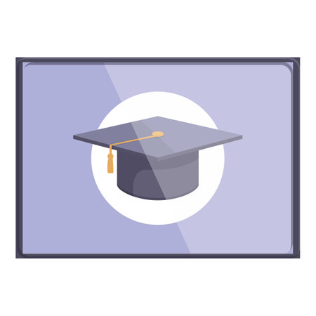 Flat design vector illustration of graduation cap icon for educational, scholarly, and academic purposes. Perfect for web, instructional, and scholarly useのイラスト素材