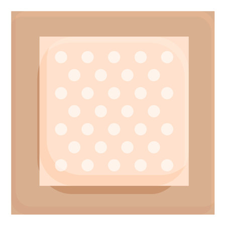 Graphic illustration of an adhesive bandage with a dotted pattern isolated on a beige backdropのイラスト素材