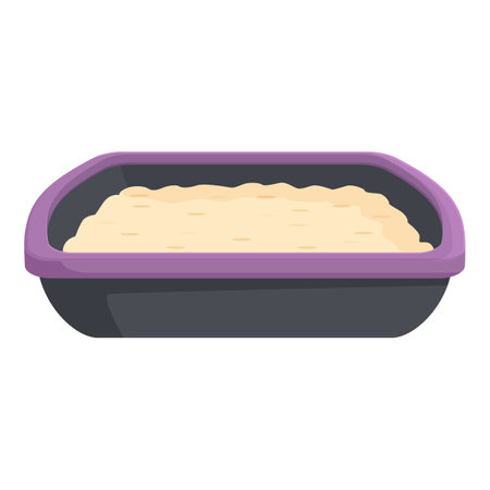 Digital illustration of raw dough in a bread tin, ready for bakingのイラスト素材