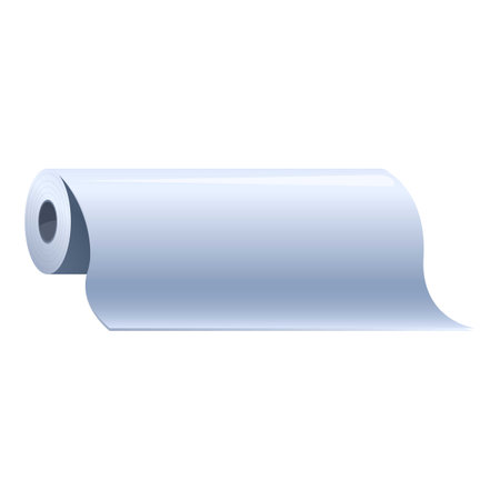 Vector illustration of a clean, white, rolled paper template with modern design elements, isolated on a background. Perfect for stationery, mockup, or printingのイラスト素材