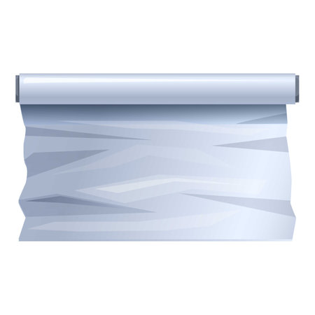 Vector illustration of a crumpled paper poster mockup, isolated on a white backdropのイラスト素材