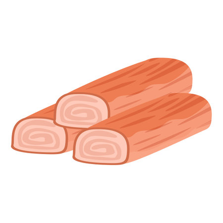 Colorful cartoon illustration of lumber logs with wood grain rings and stylized design, perfect for carpentry and construction industry, in vector formatのイラスト素材