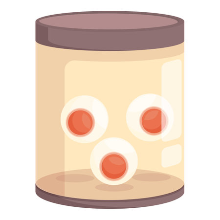 Vector graphic of a jar containing cartoonstyle eyeballs, isolated on a white backgroundのイラスト素材
