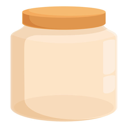 Vector illustration of a clean, empty glass jar with a vibrant orange screwtop lidのイラスト素材