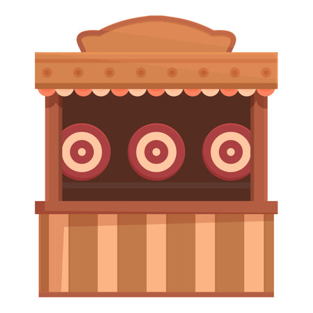 Colorful cartoon pie stand illustration with cute and cheerful design for bakery and pastry shop vendor selling delicious sweet pies and desserts at a festive marketのイラスト素材