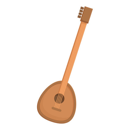 Cartoon illustration of a classic wooden lute, isolated on a white backgroundのイラスト素材