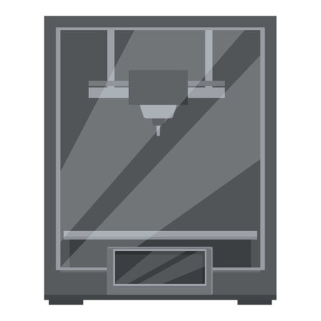 Detailed vector design of a contemporary 3d printer used for additive manufacturingのイラスト素材