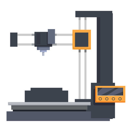 Flat design vector of a modern 3d printer creating an objectのイラスト素材