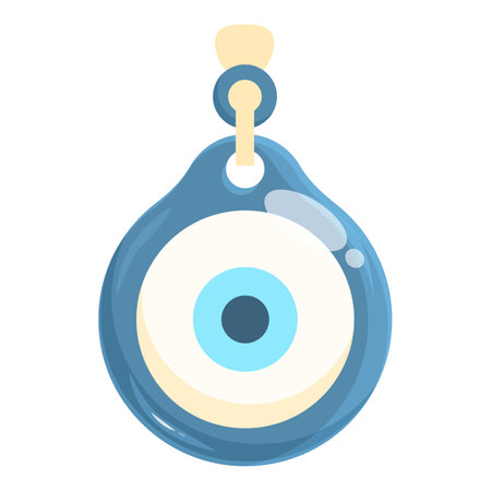 Bright and protective evil eye amulet vector illustration on a white backgroundのイラスト素材
