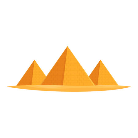 Vibrant vector graphic of the iconic egyptian pyramids on a clean backgroundのイラスト素材