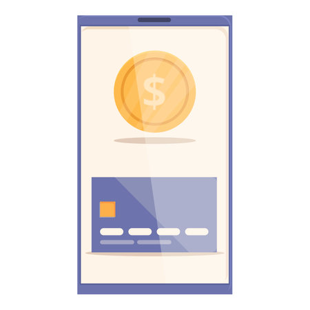 Illustration of modern mobile payment concept with digital wallet. Secure transaction. Online banking. Credit cardのイラスト素材