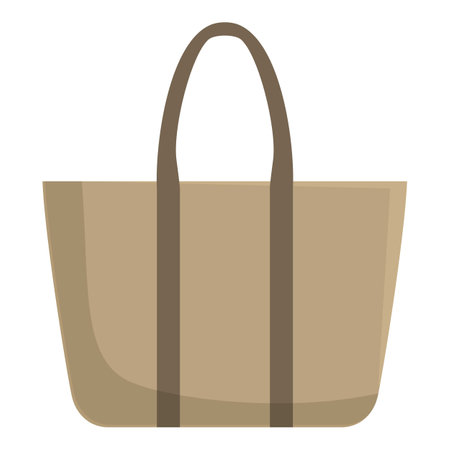 Modern minimalist brown tote bag illustration in vector, perfect for ecofriendly shopping, featuring a trendy and versatile design for daily useのイラスト素材