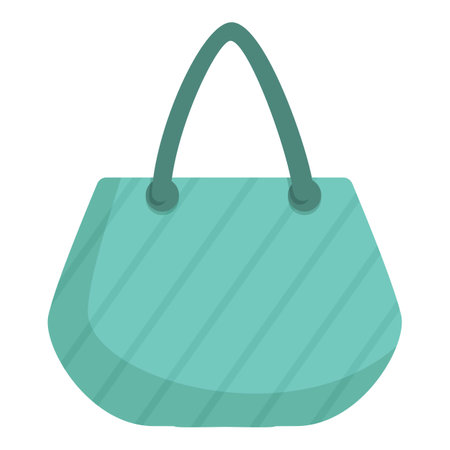 Minimalist vector design of a fashionable mint green tote handbagのイラスト素材